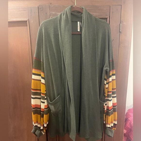 Lantern sleeve, open front cardigan - Picture 1 of 4